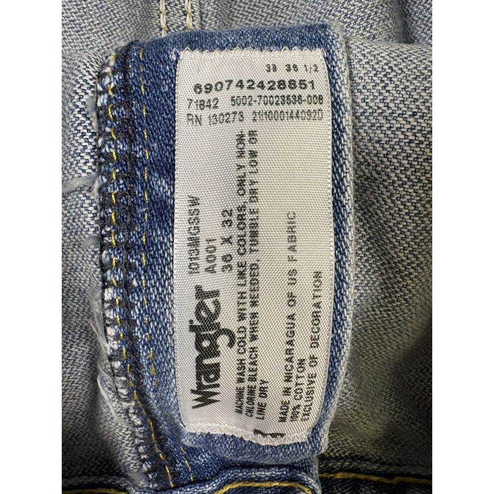 Wrangler George Strait Jeans Mens 36x32 Blue Cowboy Cut Original Fit 1013MGSSW - Picture 3 of 5